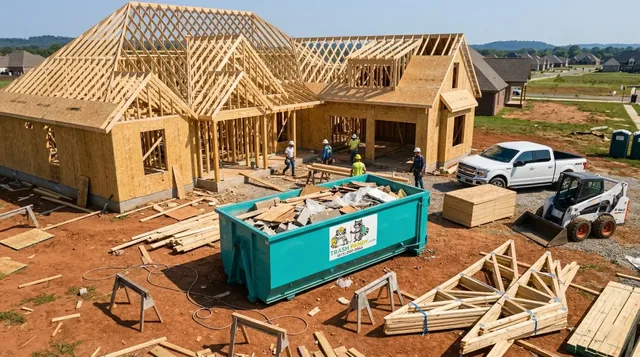 Construction dumpster on a Murfreesboro, TN build site